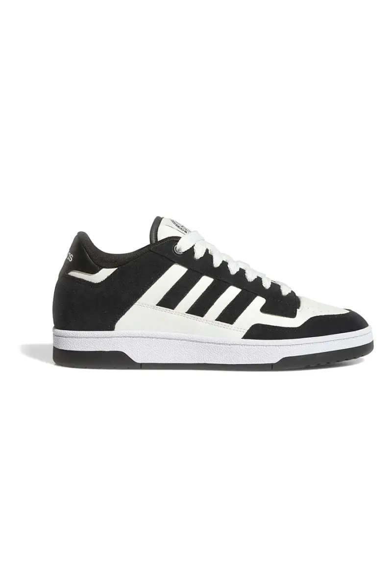 Scarpe da Basket bianche e nere con inserti in pelle Adidas Rapid Court Low [NERO