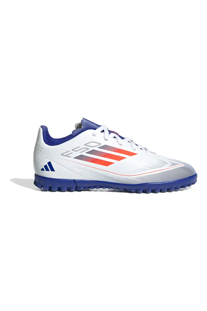 Scarpe da calcetto bianche e blu per terreni sintetici Adidas F50 Club TF J [BIANCO]