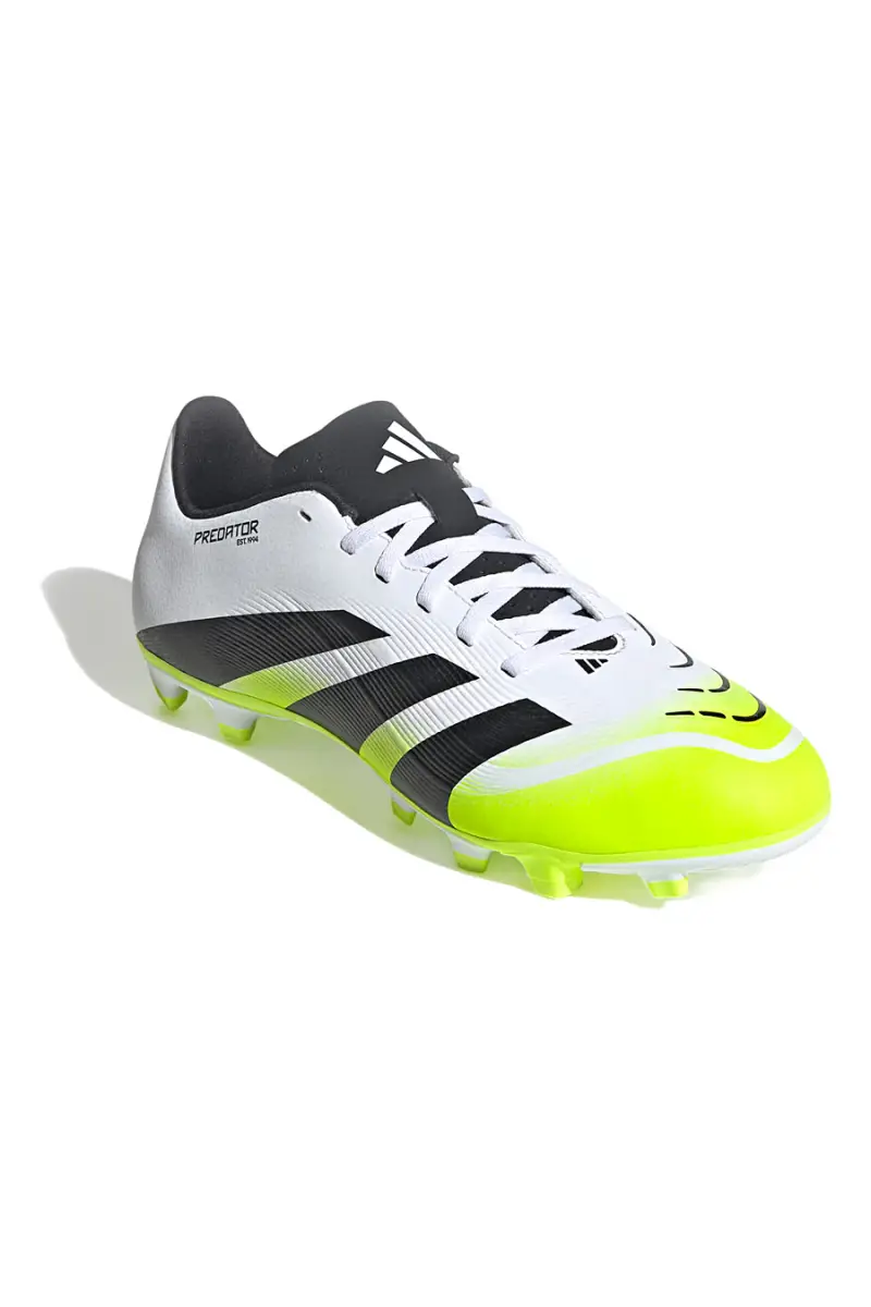 Scarpe da calcio bianche con dettagli giallo fluo Adidas Predator Club FG/MG [WHITE miniatura 2