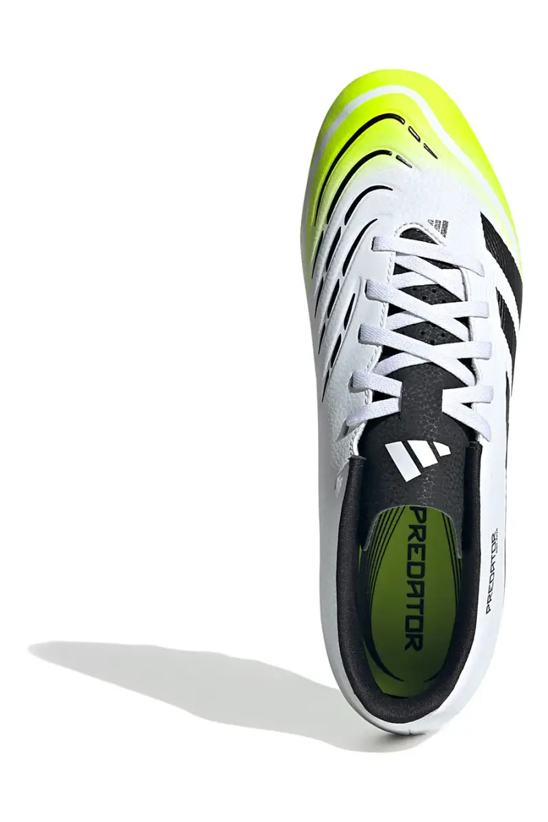 Scarpe da calcio bianche con dettagli giallo fluo Adidas Predator Club FG/MG [WHITE miniatura 3