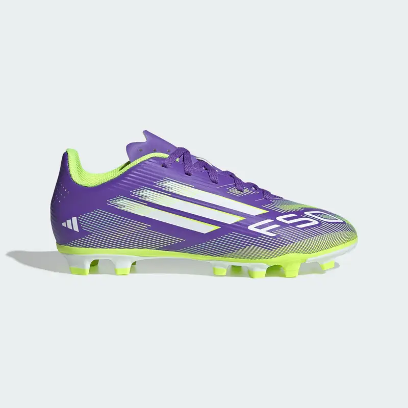 Scarpe da calcio F50 Club per bambini con suola per terreni compatti/multi-superficie Purple Rush miniatura 2