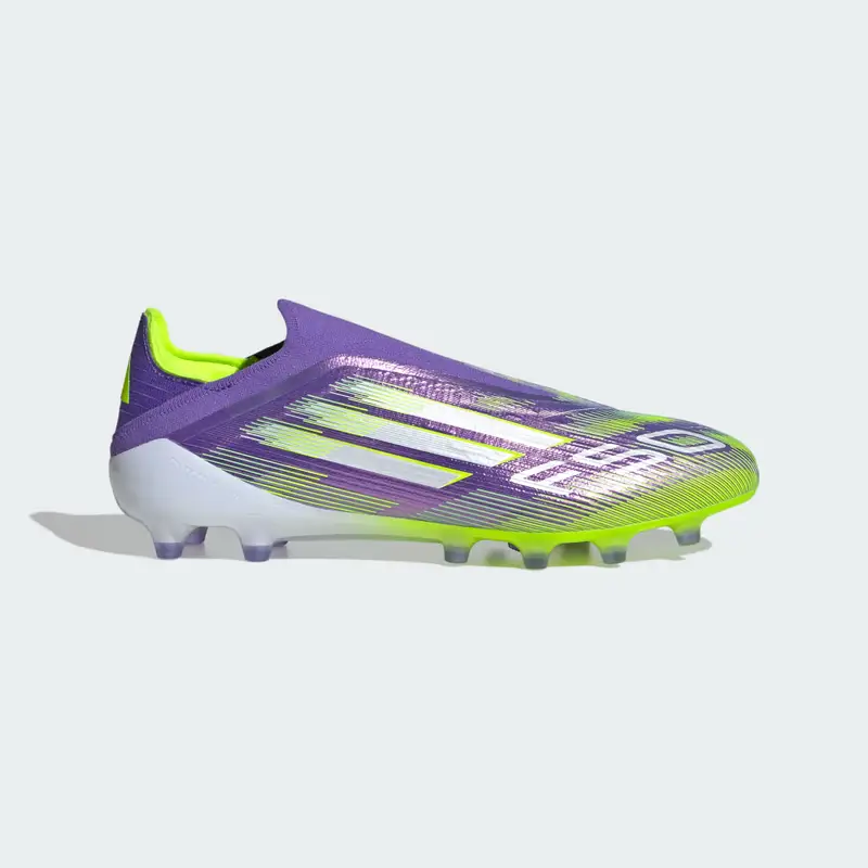 Scarpe da calcio F50 Elite senza lacci per erba artificiale Purple Rush miniatura 2