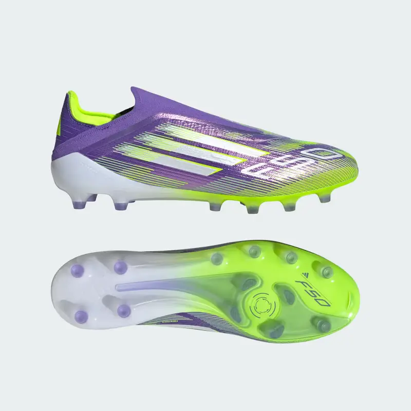 Scarpe da calcio F50 Elite senza lacci per erba artificiale Purple Rush