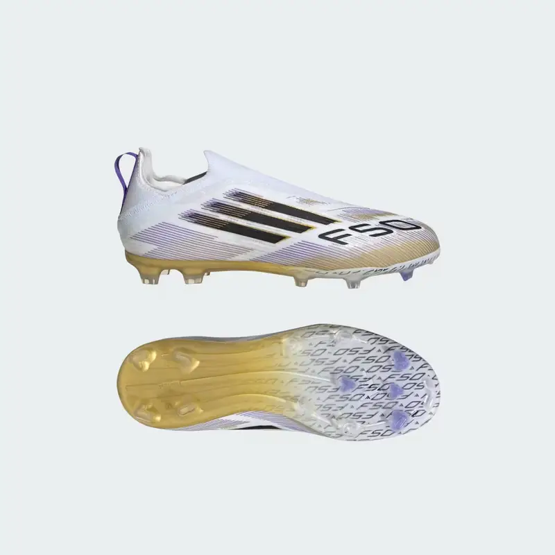 Scarpe da calcio F50 Elite senza lacci per Terreni Compatti Bambini Cloud White