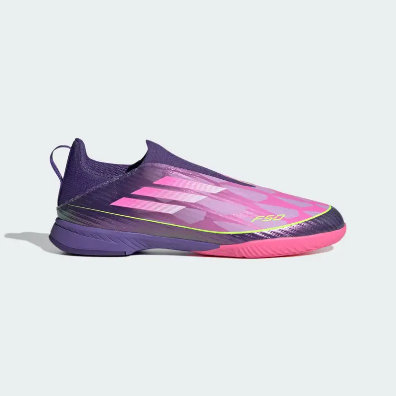 Scarpe da calcio F50 LEAGUE Laceless Indoor Kids Purple miniatura 2