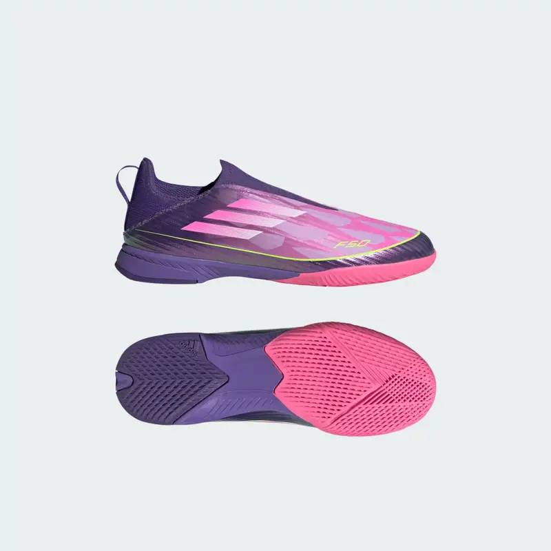 Scarpe da calcio F50 LEAGUE Laceless Indoor Kids Purple