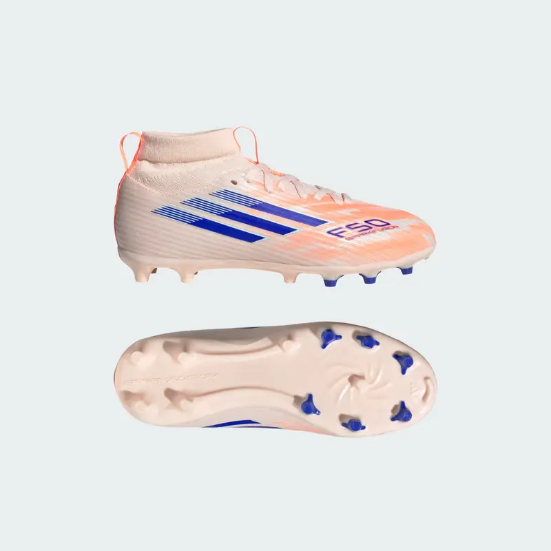 Scarpe da calcio F50 Sparkfusion League Terreno Compatto/Erba artificiale Bambini Bliss Orange