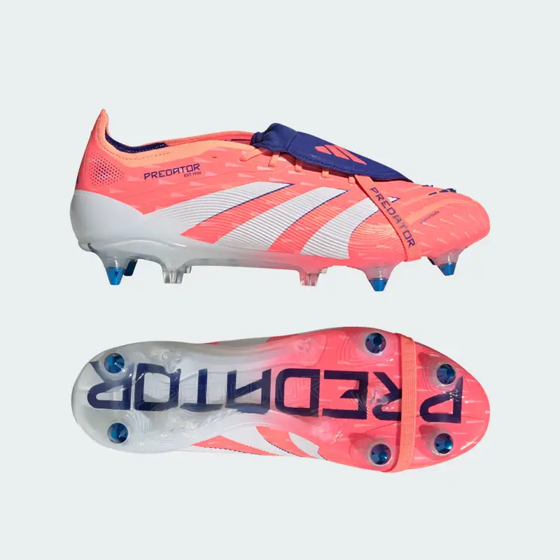 Scarpe da calcio Predator Elite con linguetta pieghevole per terreni morbidi Signal Coral