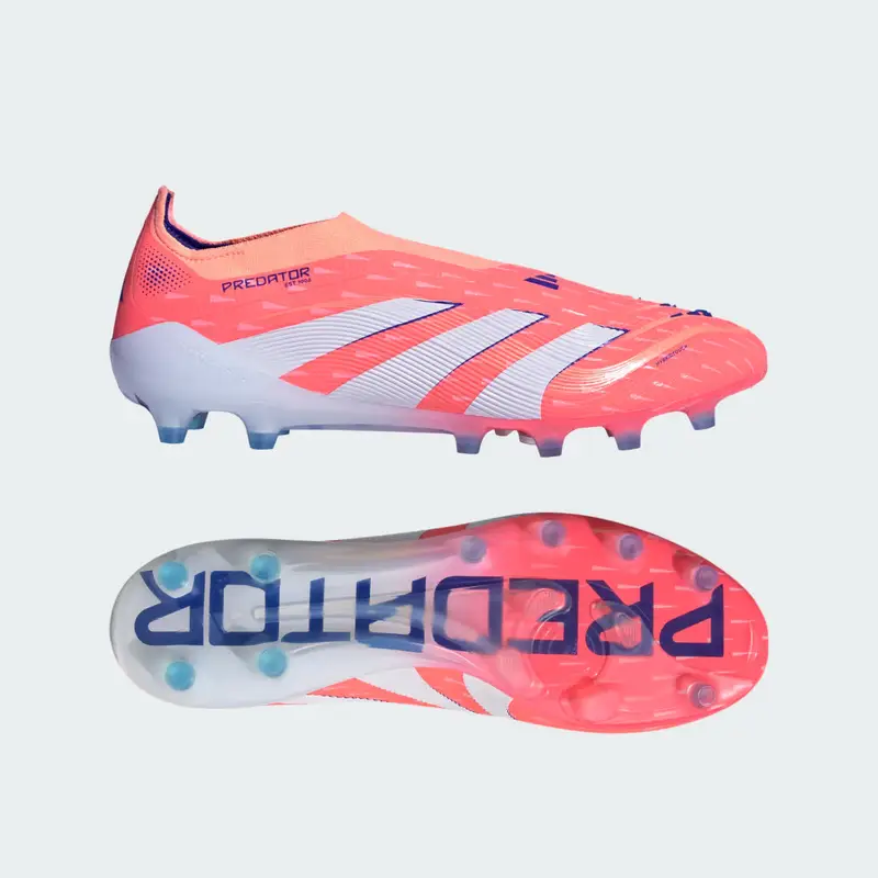 Scarpe da calcio Predator Elite senza lacci per erba artificiale Signal Coral