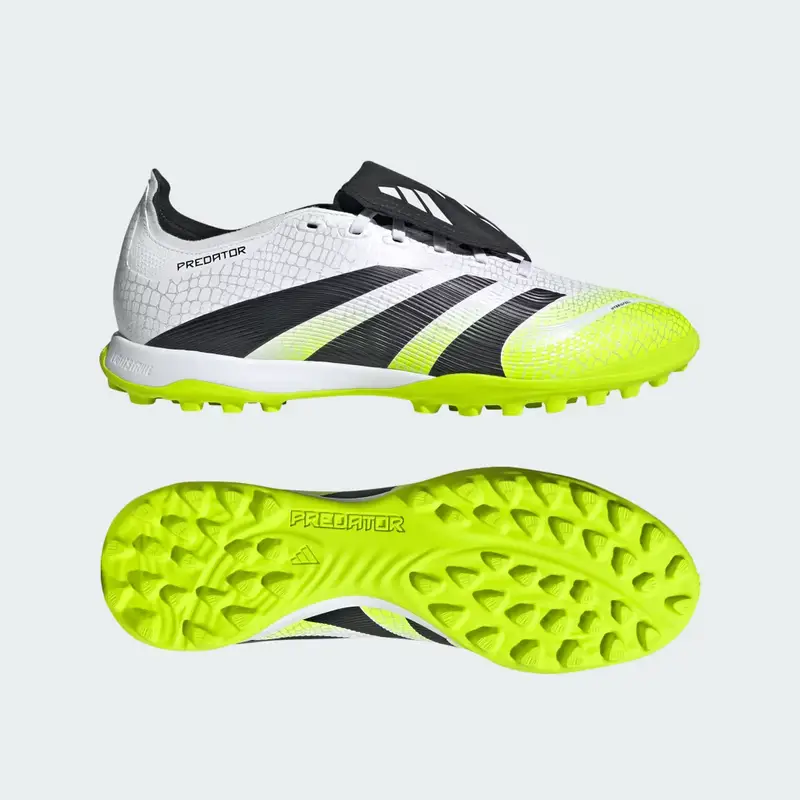 Scarpe da calcio Predator League con linguetta ripiegabile per erba sintetica Cloud White