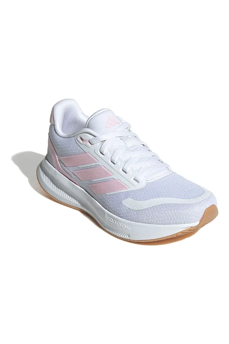 Scarpe da running bianche con dettagli rosa e suola Cloudfoam Adidas Runfalcon 5 J [BIANCO] miniatura 2