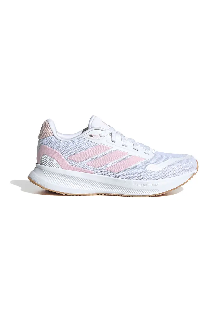 Scarpe da running bianche con dettagli rosa e suola Cloudfoam Adidas Runfalcon 5 J [BIANCO]