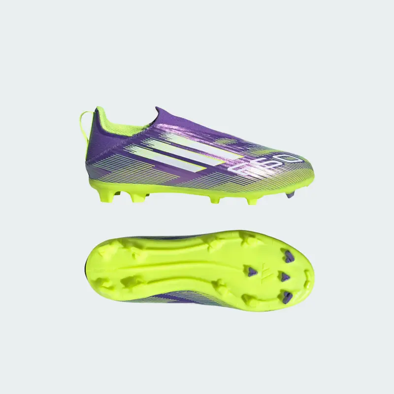Scarpe F50 League Laceless Firm/Multi-Ground Kids Purple Rush
