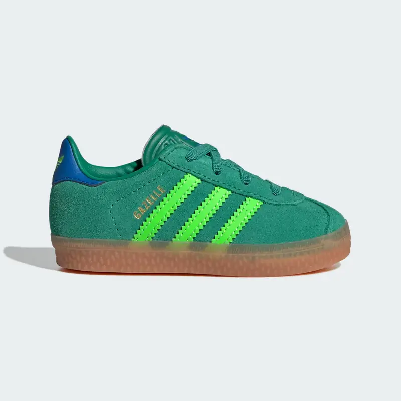Scarpe Gazelle Comfort Closure Elastic Laces Infant Semi Court Green
