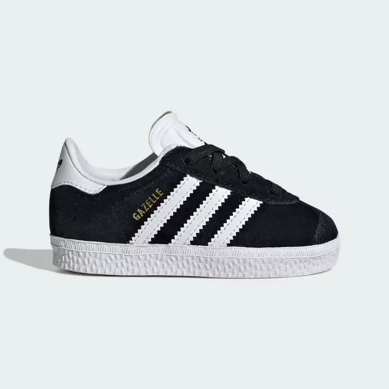 Scarpe Gazelle pratiche con lacci elasticizzati per bambini e bambine Core Black
