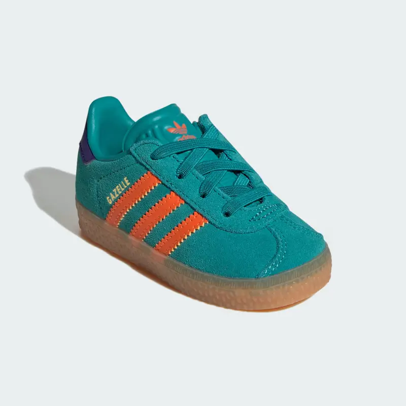 Scarpe Gazelle pratiche con lacci elasticizzati per bambini e bambine Pure Teal miniatura 4
