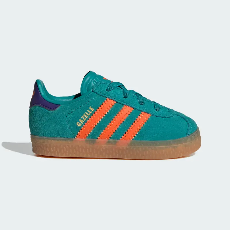 Scarpe Gazelle pratiche con lacci elasticizzati per bambini e bambine Pure Teal