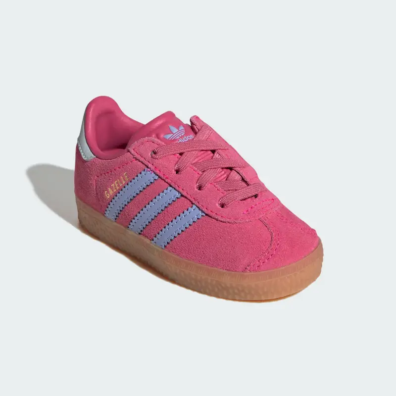 Scarpe Gazelle pratiche con lacci elasticizzati per bambini e bambine Shock Pink miniatura 4