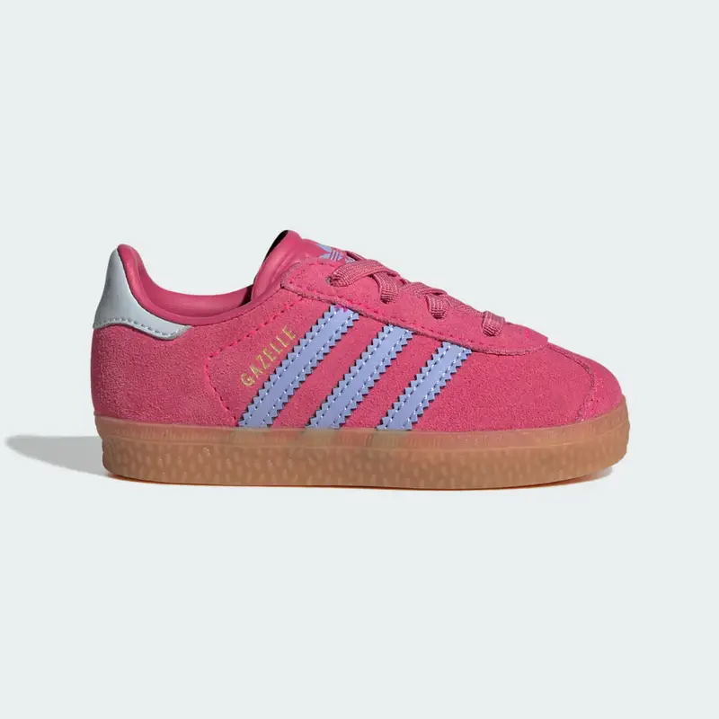 Scarpe Gazelle pratiche con lacci elasticizzati per bambini e bambine Shock Pink