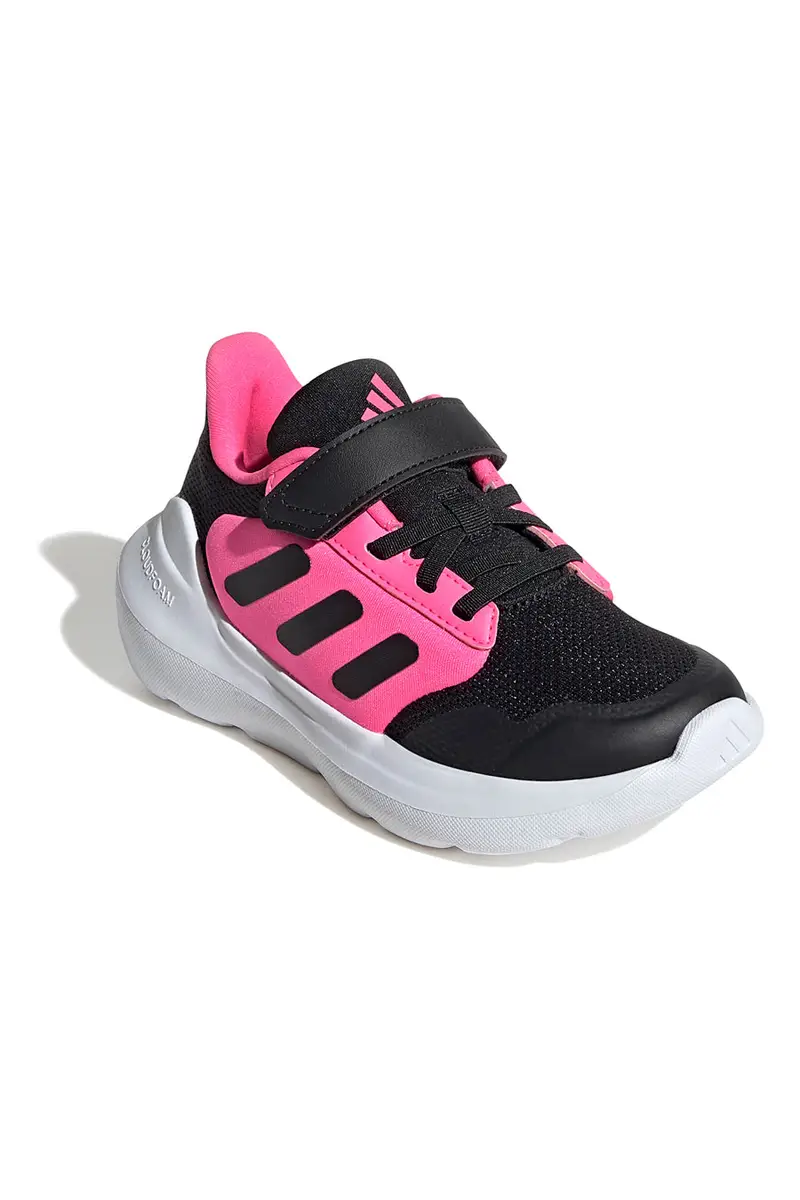 Scarpe ginnastica nere e fucsia con chiusura a strappo Adidas Tensaur Run 3.0 EL C [NERO] miniatura 2