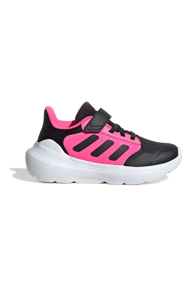 Scarpe ginnastica nere e fucsia con chiusura a strappo Adidas Tensaur Run 3.0 EL C [NERO]