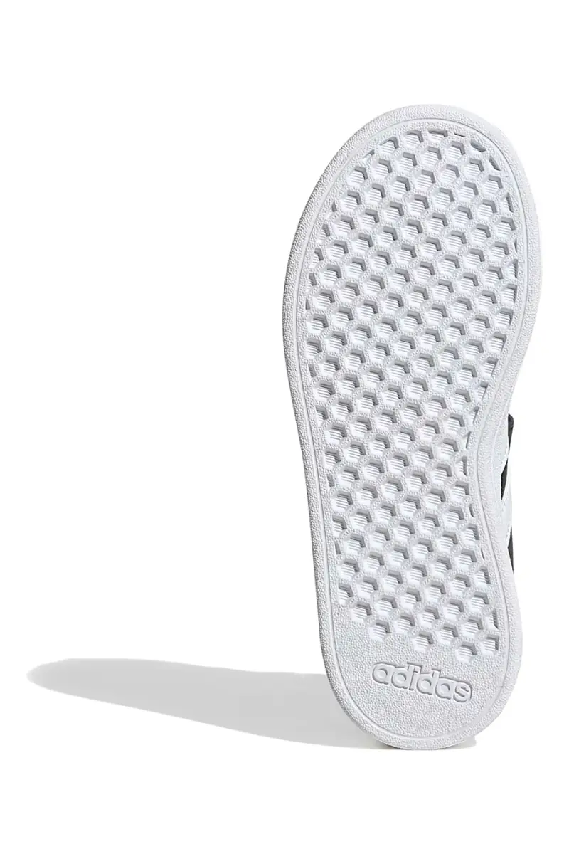 Scarpe nere con strisce bianche e chiusura a strappo Adidas Grand Court 2 EL C [NERO miniatura 3