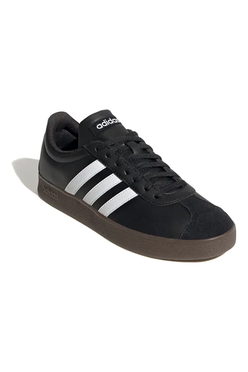 Scarpe nere con strisce bianche suola in gomma Adidas VL Court Base [NERO miniatura 2