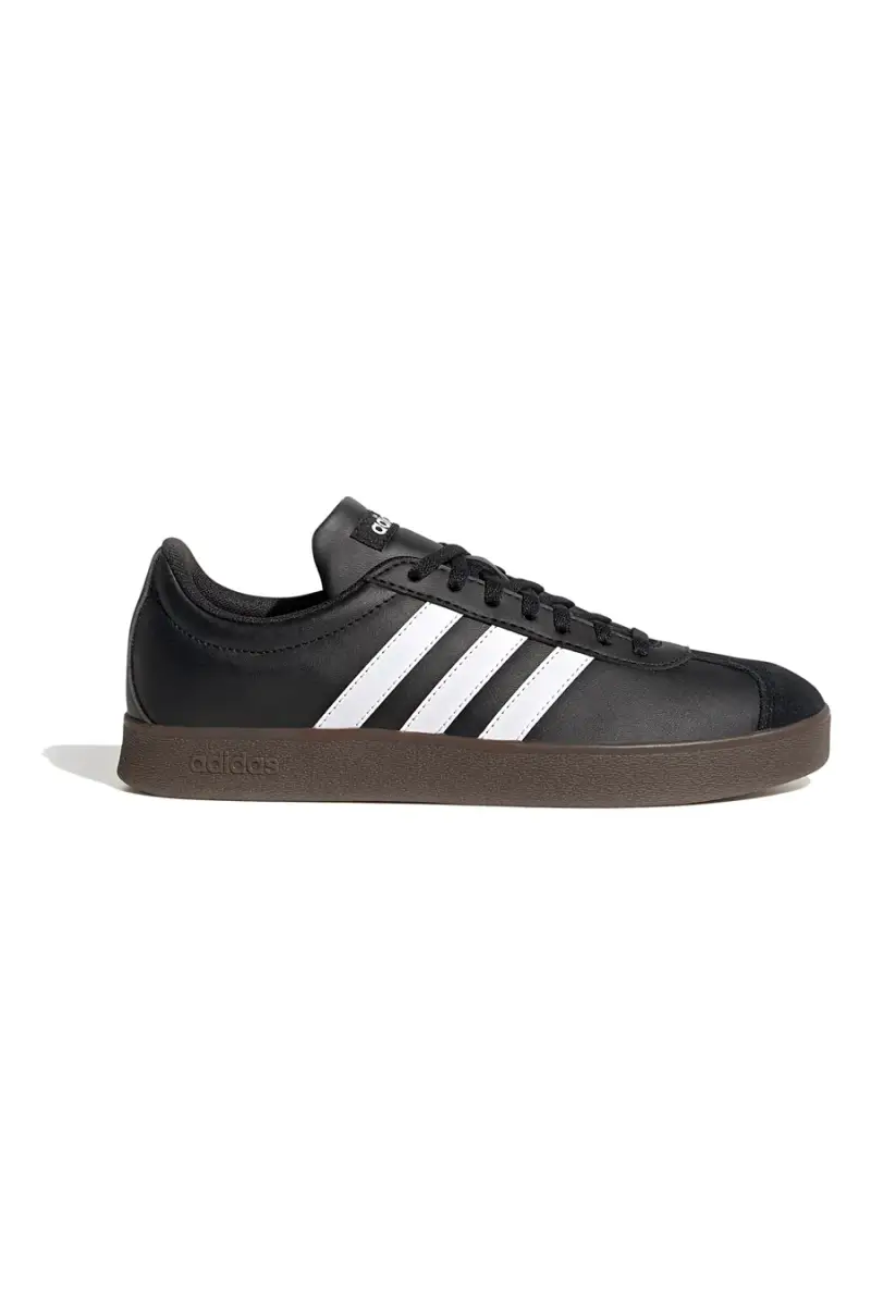 Scarpe nere con strisce bianche suola in gomma Adidas VL Court Base [NERO