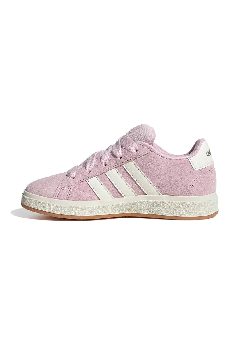 Scarpe rosa in suede con strisce bianche Adidas Grand Court 00s K [ROSA] miniatura 3