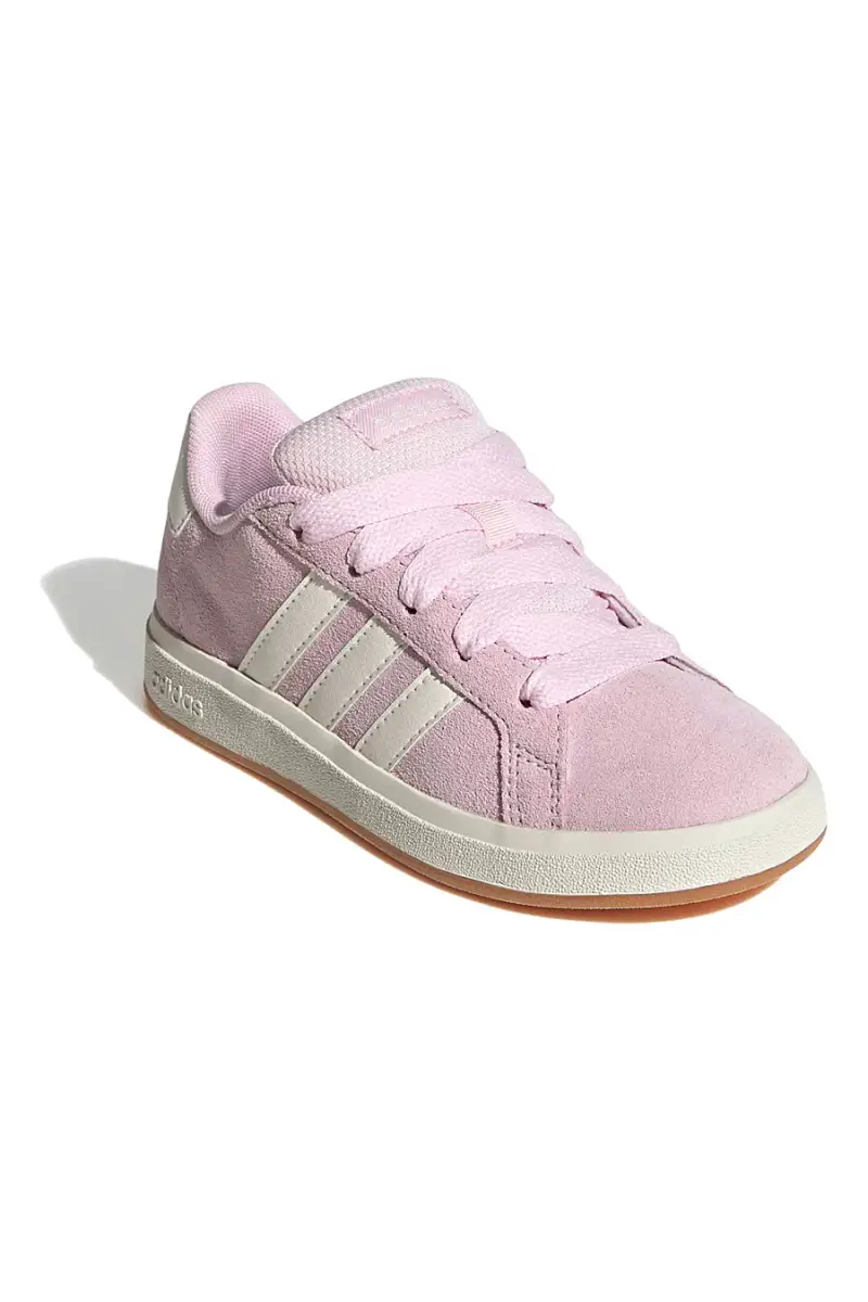 Scarpe rosa in suede con strisce bianche Adidas Grand Court 00s K [ROSA] miniatura 2