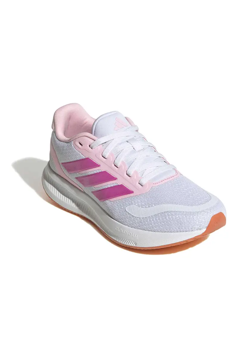 Scarpe running bianche e rosa in mesh con suola Cloudfoam Adidas Runfalcon 5 J [WHITE miniatura 2