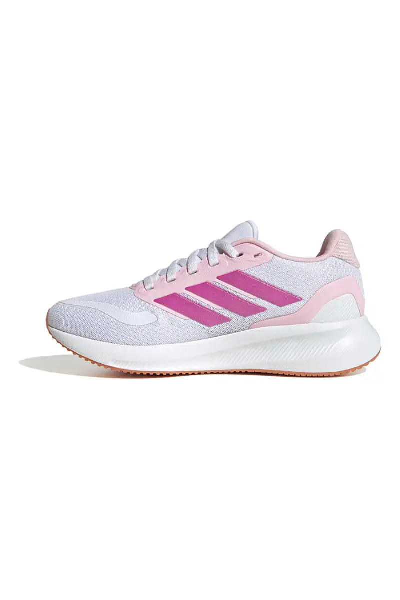 Scarpe running bianche e rosa in mesh con suola Cloudfoam Adidas Runfalcon 5 J [WHITE miniatura 3