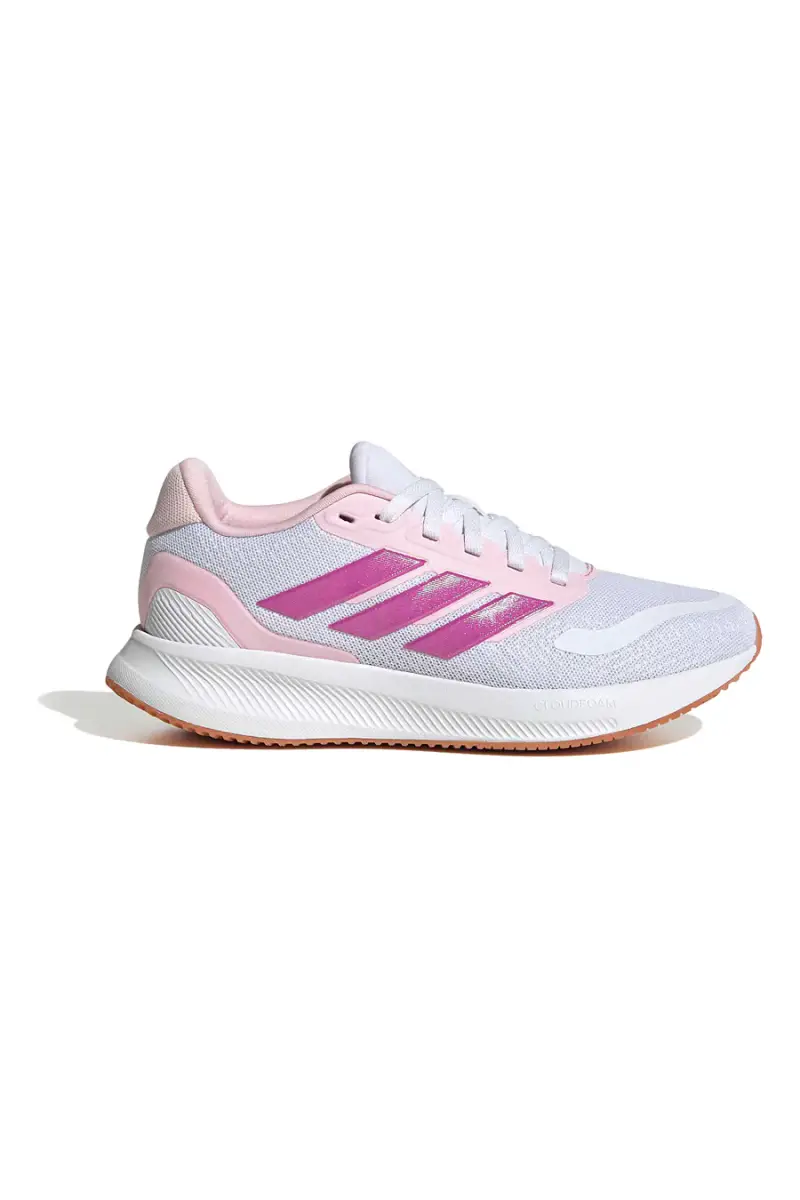 Scarpe running bianche e rosa in mesh con suola Cloudfoam Adidas Runfalcon 5 J [WHITE