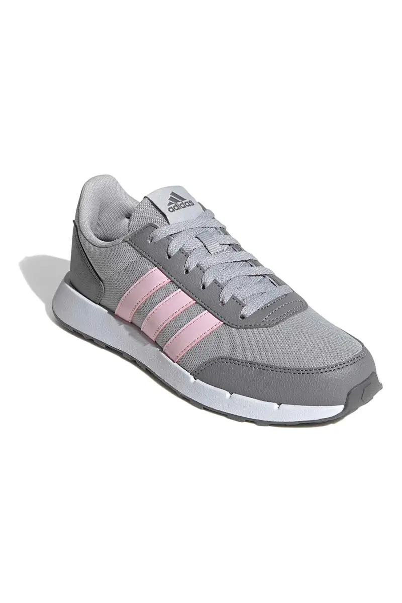Scarpe running grigie in mesh con strisce rosa Adidas Run 50s [GRIGIO miniatura 2