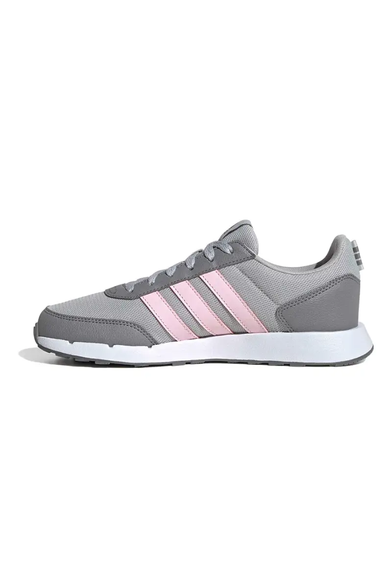 Scarpe running grigie in mesh con strisce rosa Adidas Run 50s [GRIGIO miniatura 3