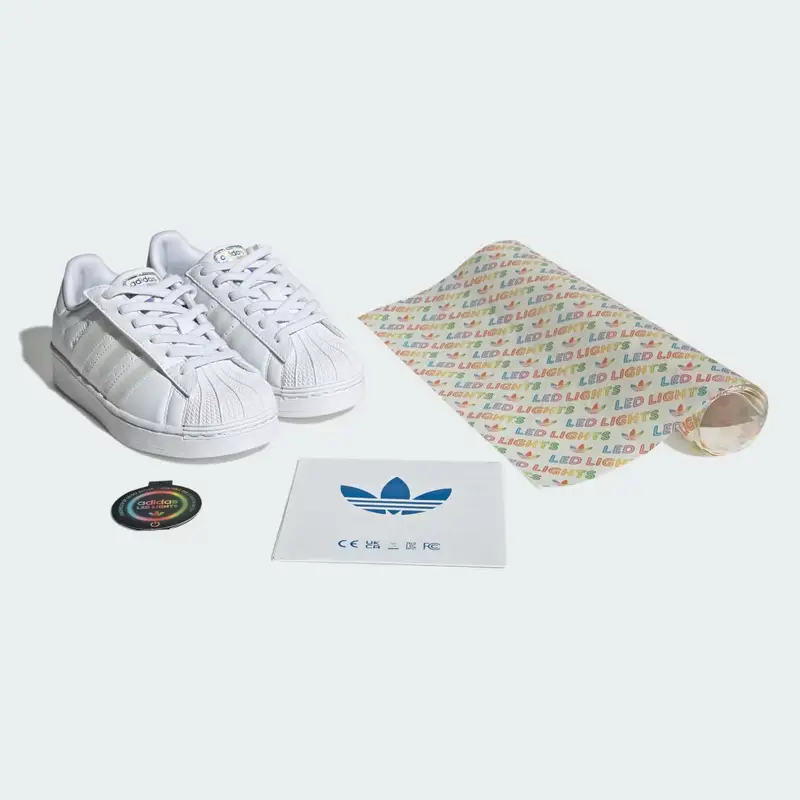 Scarpe Superstar con luci a LED, chiusura comfort con lacci elasticizzati per bambini Cloud White miniatura 2