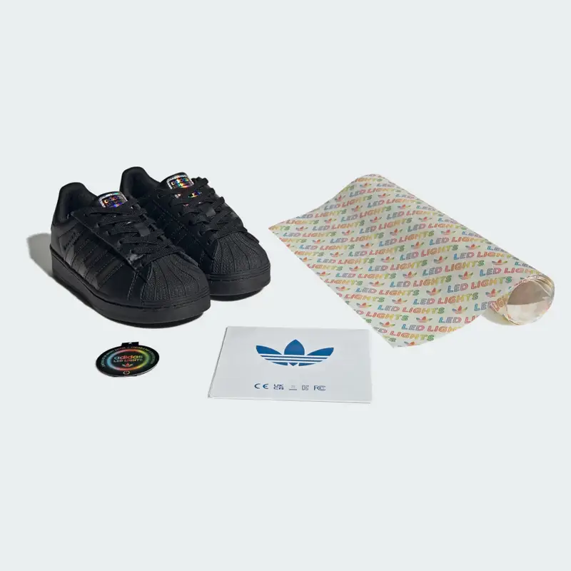 Scarpe Superstar con luci a LED, chiusura comfort con lacci elasticizzati per bambini Core Black miniatura 2