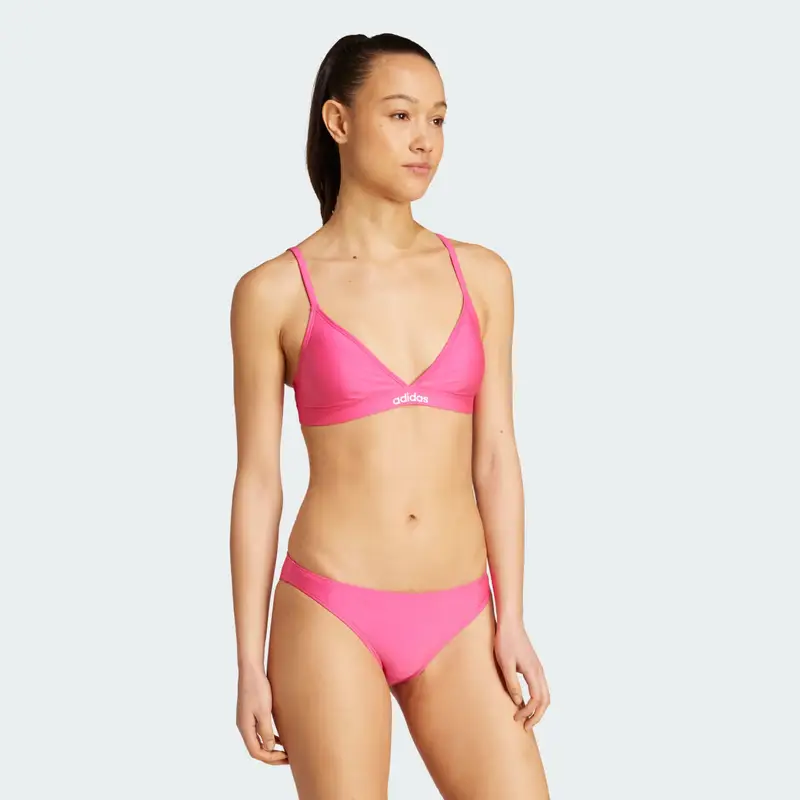 Set bikini triangolo con spalline a 2 vie Shock Pink miniatura 3