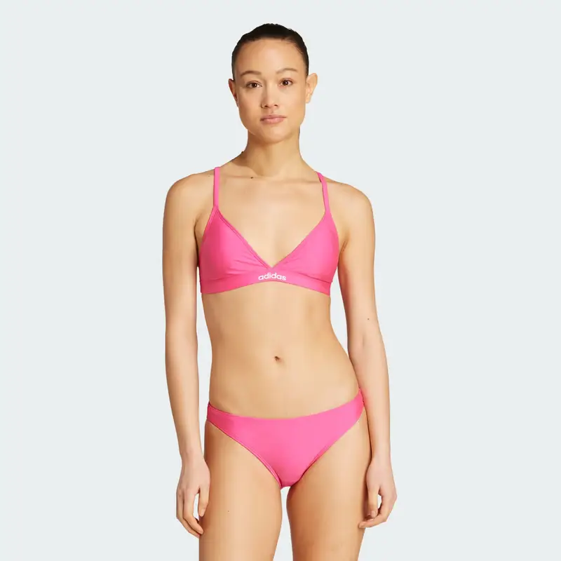 Set bikini triangolo con spalline a 2 vie Shock Pink