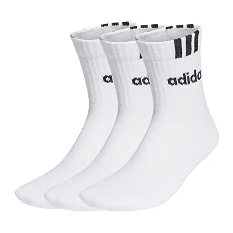 ADIDAS Set 3 Calzini Lineari 3-Stripes Bianco Nero XS Unisex