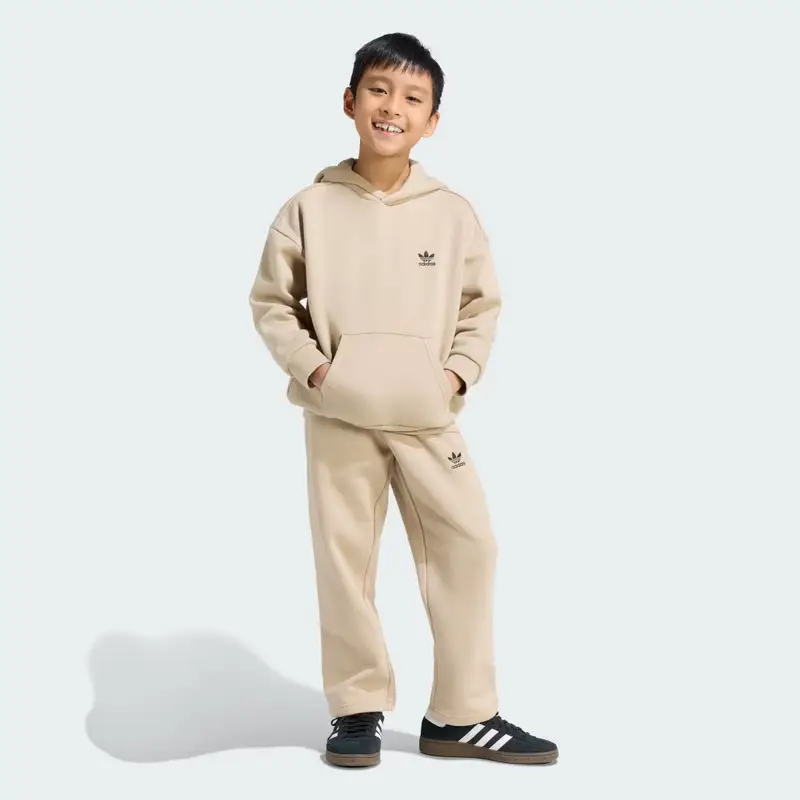 Set di felpa con cappuccio oversize e pantaloni con orlo aperto Stone Khaki