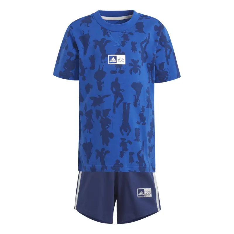 Set di maglietta e pantaloncini da bambino adidas Disney 100 Bleu