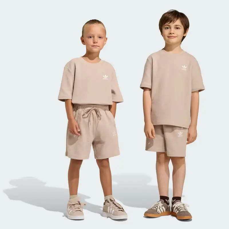 Set di magliette corte in waffle Stone Khaki