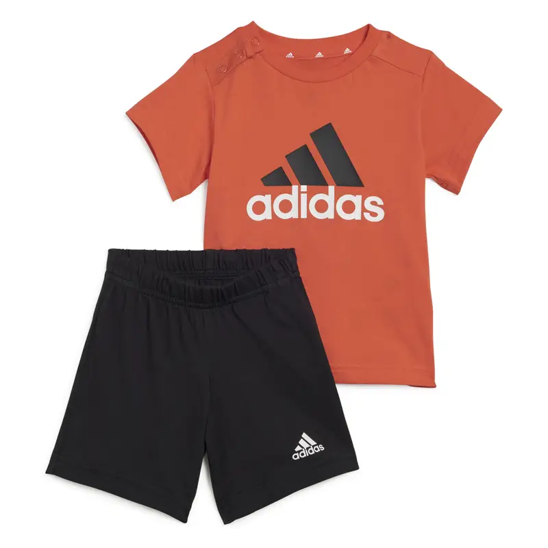 Set di T-shirt e Short da bambino adidas Essentials Organic Logo Rouge