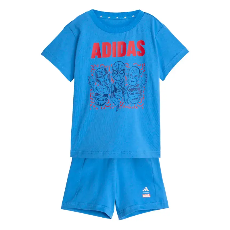 Set di T-shirt e Shorts da bambino adidas Marvel Avengers Bleu