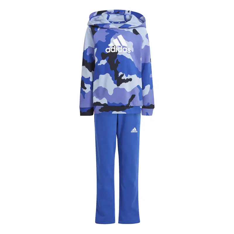 Set felpa con cappuccio e pantaloni della tuta per bambini adidas Essentials Allover Printed Bleu