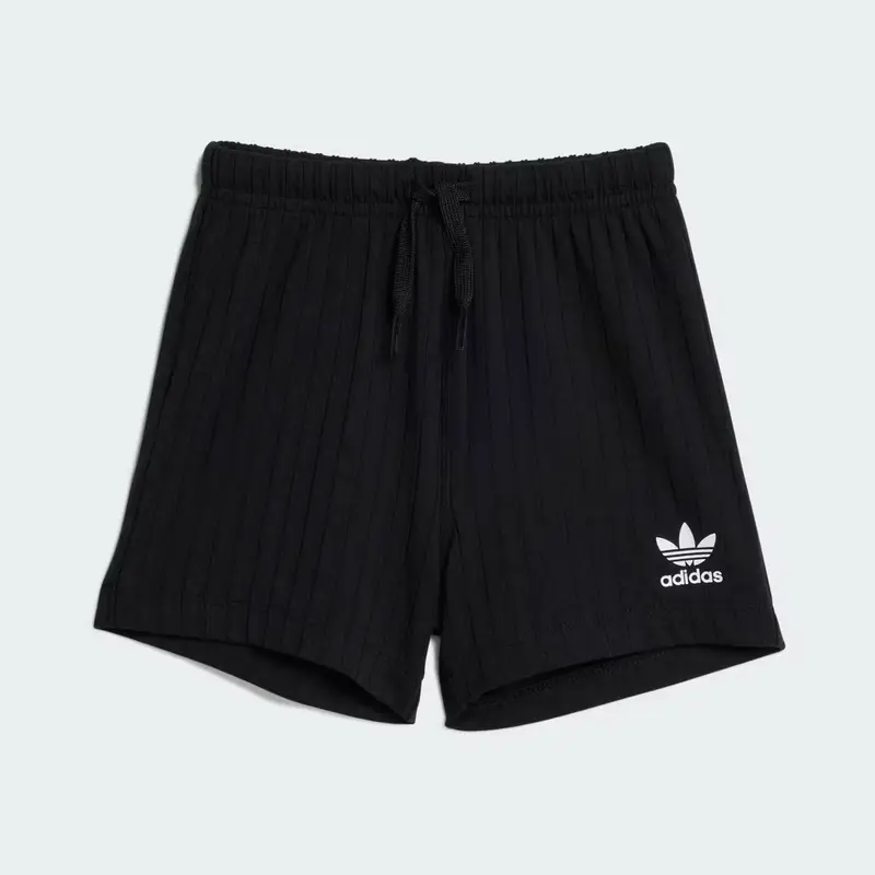 SET REGULAR WIDE RIB CON T-SHIRT E SHORT A COSTE LARGHE Black miniatura 4