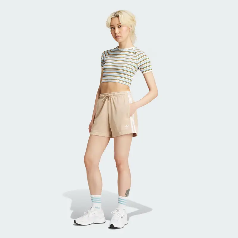 Short 3-Stripes French Terry Magic Beige miniatura 3