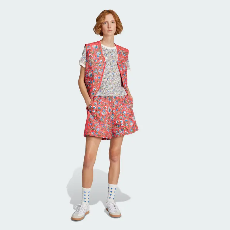Short adidas Originals x Liberty London Quilted Semi Lucid Red miniatura 3