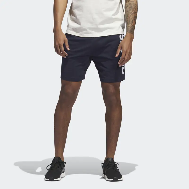 Short AEROREADY Essentials Single Jersey Linear Logo | Adidas Blu petrolio